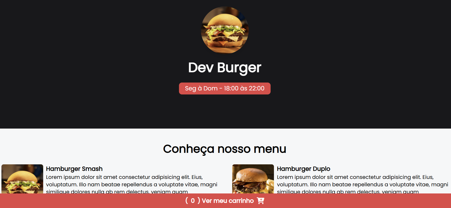 Projeto Cardápio